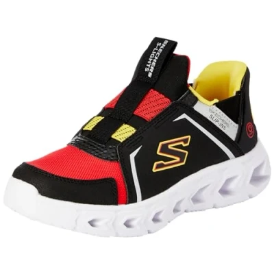 Abbildung von Skechers Jungen Sneaker, Black Synthetic Textile Red Yellow SI, 36 EU