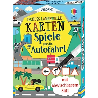Abbildung von Tschüss Langeweile Karten: Spiele für die Autofahrt: mit abwischbarem Stift