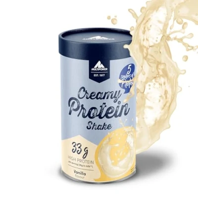 Abbildung von Multipower Creamy Protein Shake 420 g, hochwertiges Vanille Pulver mit Whey und Casein, für leckere Shakes zum Muskelaufbau