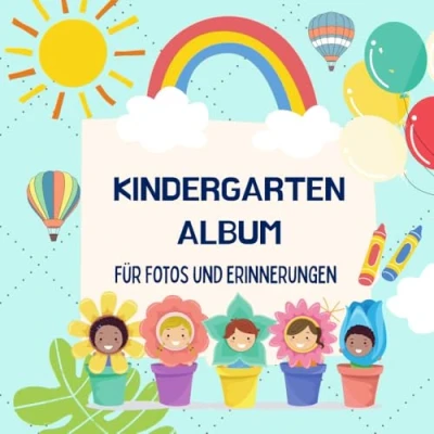 Abbildung von Kindergarten Album für Fotos und Erinnerungen: Ein Erinnerungsalbum mit viel Platz eigene Notizen farbige Gestaltung Format 21 x cm glänzendes Softcover