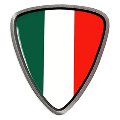 Abbildung von 4R Quattroerre.it 32112 3D Aufkleber Italien Flagge Schild Sticker HQ, 40 x 36 mm, Grün, Weiß, Rot