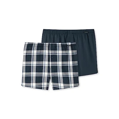Abbildung von Schiesser 2PACK Boxershorts, Herren, Größe: Small, Dunkelblauweiß