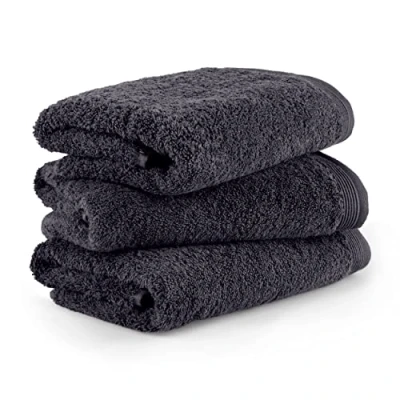 Abbildung von Möve Superwuschel Handtuch Set, Made in Germany, 100% Baumwolle, Dark Grey, 3 Handtücher 50 x 100 cm