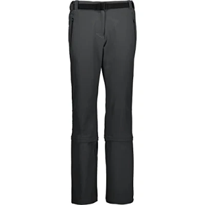 Abbildung von CMP Damen Stretch Zip off Hose mit bequemer Passform, Anthrazit, C19