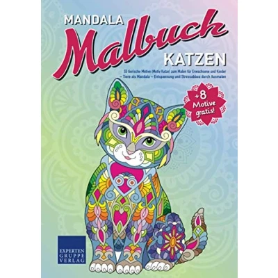 Abbildung von Mandala Malbuch Katzen: 55 tierische Motive (Motiv Katze) zum Malen für Erwachsene und Kinder Tiere als Entspannung Stressabbau durch Ausmalen (Mandala Malbücher Tiermotive)