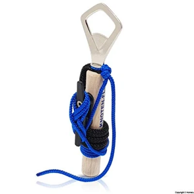 Abbildung von Knoten Floh Übungsset Lernen für SBF See &amp; Bootsführerschein, Feuerwehr Seemannsknoten Knotenbrett mit Anleitung Knotentafel, Ideal Kinder Erwachsene (SW/Blau)