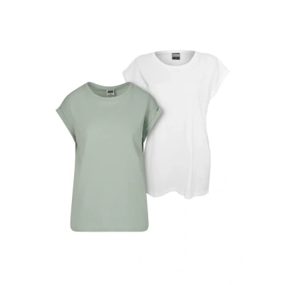 Abbildung von Urban Classics Extended Shoulder 2PACK Tshirt basic, Damen, Größe: XS, Frostmint white