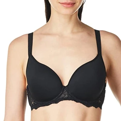 Abbildung von Simone Perele Damen Caresse 3D Plunge BH Schwarz 75DD