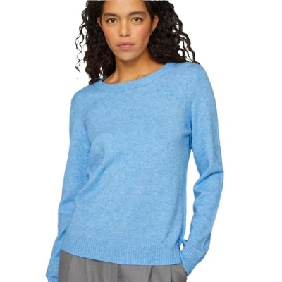 Abbildung von VILA Viril Oneck NOOS Strickpullover, Damen, Größe: Medium, Blissful blue