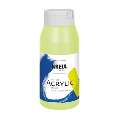 Abbildung von KREUL 17038 Solo Goya Triton Acrylfarbe lichtgrün, 750 ml Flasche, schnell und matt trocknend, Farbe auf Wasserbasis, in Studioqualität, vielseitig einsetzbar, gut deckend ergiebig