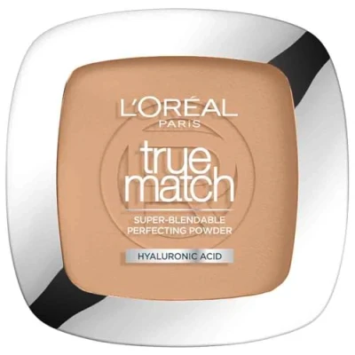 Abbildung von L&#039;Oréal Paris Puder Make up, Mattierendes Kompaktpuder mit Hyaluronsäure, Inkl. Spiegel und Schwamm, True Match Puder, Nr. 7D, 9 g