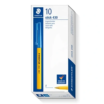 Abbildung von STAEDTLER 430 Stick Kugelschreiber F Spitze 0,8 mm Strichbreite 0,3 10 Stück blau