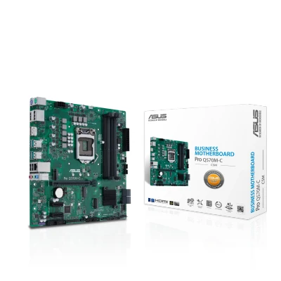 Abbildung von ASUS Pro Q570M C/CSM Business Mainboard Sockel Intel LGA 1200 (Micro ATX, PCIe 4.0, DDR4 DIMM, vPro Unterstützung, HDMI 2.0b (iGPU), DisplayPort 1.4a USB A 3.1)