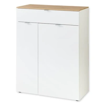 Abbildung von BARI Schuhschrank in Weiß, Artisan Eiche Optik FSC Zertifiziert Modernes Schuhregal mit viel Stauraum für Ihre Schuhe 78 x 103 38 cm (B/H/T)