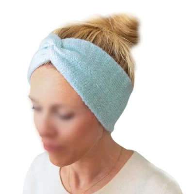 Abbildung von Papierdrachen Elegantes Strick Haarband für Damen türkis, elastisch, Größe 24x10cm flachliegend, Stilvolles und Komfortables Accessoire jeden Anlass