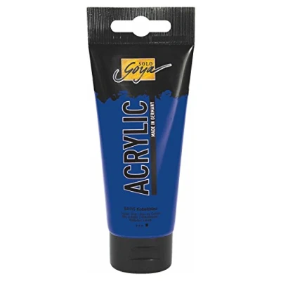 Abbildung von KREUL 84115 Solo Goya Acrylic, 100 ml Tube in kobaltblau, cremige vielseitig einsetzbare Acrylfarbe Studienqualität, auf Wasserbasis, schnell und matt trocknend, gut deckend, wasserfest