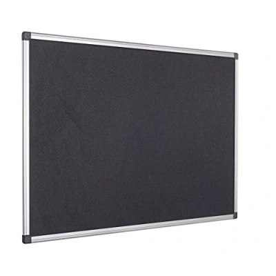 Abbildung von Bi Office Filztafel Maya, Mit Aluminiumrahmen, Schwarze Filzoberfläche, Zum Gebrauch Pinnnadeln, Pinnwand, 60 x 45 cm