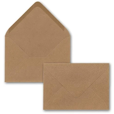 Abbildung von 75 x Kraftpapier Umschläge DIN C5 Braun 22,5 15,7 cm ohne Fenster 120 g/m² Vintage Briefumschläge mit Nassklebung Spitzklappe