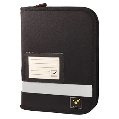 Abbildung von tee uu Trip Organizer Fahrtenbuchmappe mit Ringbuchmechanik DIN A5 Hochformat (rot und schwarz) (schwarz)
