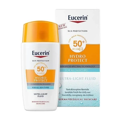 Abbildung von Eucerin Sun Face Hydro Protect Ultra Light Fluid SPF 50+ Creme für alle Hauttypen, sogar empfindliche Haut mit fortschrittlicher Spectral Technologie, 50 ml