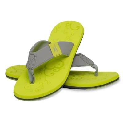 Abbildung von MADSea Damen Zehenstegpantolette Beach Woman Zehentrenner Flip Flop Thong Sandale Badelatschen Sommer Strand, gelb/hellgrau, 40 EU