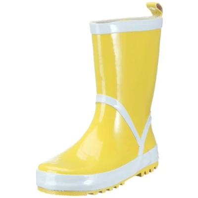 Abbildung von Playshoes Kinder Gummistiefel aus Naturkautschuk, trendige Unisex Regenstiefel mit Reflektoren, Gelb, 22/23 EU