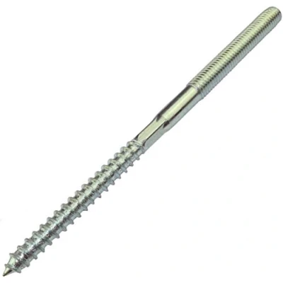 Abbildung von AERZETIX C44773 Satz von 10 schraube mit doppelgewinde stockschrauben stehbolzen für schraubstift metall holz oder ohne dübel Ø8x140mm aus verzinktem stahl farbe silber