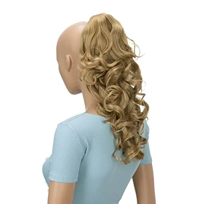 Abbildung von CAISHA 40cm Haarzopf Lily Haarteil mit Butterflyklammer Pferdeschwanz Haarverlängerung Voluminös Gewellt Honigbraun H215