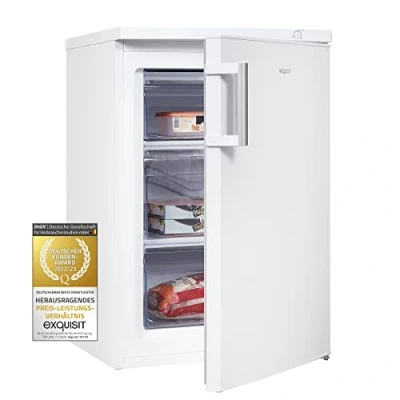 Abbildung von exquisit Gefrierschrank »GS81 H 010D weiss«, 85 cm hoch, 56 breit, Liter Nutzinhalt, Flexibler Türanschlag, 4 Sterne Gefrieren