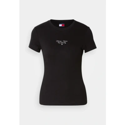 Abbildung von Tommy Jeans W ESS LOGO EXT Tshirt print, Damen, Größe: 52, Black