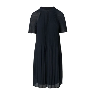 Abbildung von comma Fliessendes Plissee Freizeitkleid, Damen, Größe: 46, Navy