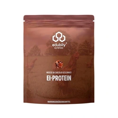 Abbildung von edubily nutrition® Eiklar Protein Pulver aus Freilandhaltung Premium Eiweißpulver ohne Milch 750 g (Mousse au Chocolat)