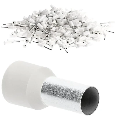 Abbildung von 500 Stück Kalitec AE0508WS Aderendhülsen isoliert 0,5mm² 8mm lang weiß I Made in Germany Industriequalität