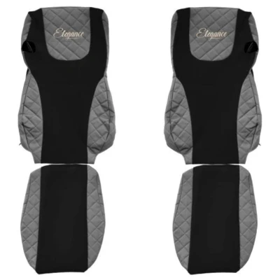 Abbildung von F CORE Elegance FX07 GRAY Sitzschonbezug grau Mit Motiv Eco Leder vorne