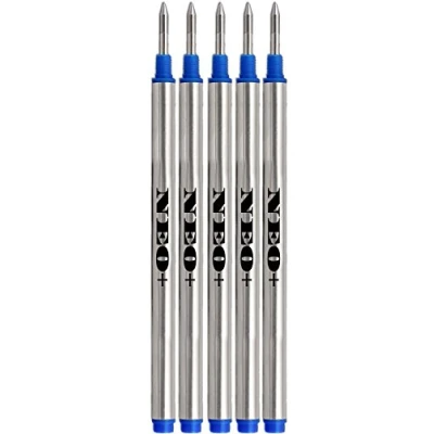 Abbildung von NEO+ Nachfüllen des Stifts Kompatibel mit MontBlanc ROLLERBALL Kugelschreibern: Solitaire, Noblesse, Generation, Scent, Bohème, Classic, StarWalker, Jinhao, Gullor (5 BLAUW TINTEN)