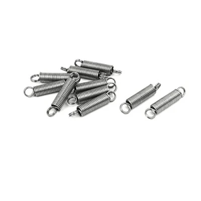 Abbildung von sourcing map 10 Stück 0,8mmx6mmx30mm 304 Edelstahl Zugfedern silber farbton