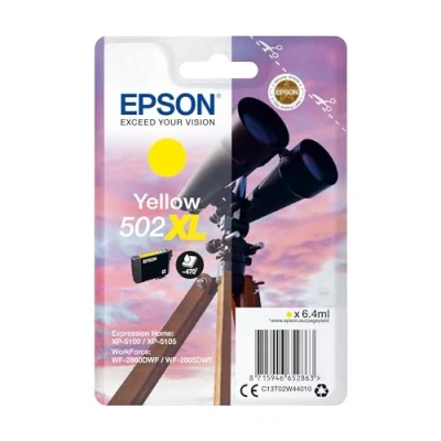 Abbildung von Epson Original 502XL Tinte Fernglas Singlepack gelb XL, XP 5100 5105 5150 5155 WF 2860DWF 2865DWF 2880DWF 2885DWF, ReadyPrint Flex Tintentarife