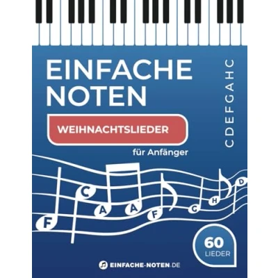 Abbildung von Einfache Noten. Weihnachtslieder und Songs: Notenschrift mit Buchstaben.