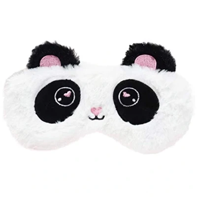 Abbildung von Ulife Mall Süße Panda Schlafmaske Weiche Plüsch Augenbinde, Lustige emoticons Augenmaske Augenabdeckung für Mädchen Jungen Frauen Männer Kinder Zuhause Schlafen Reisen