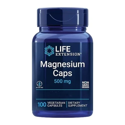 Abbildung von Life Extension, Magnesium Caps, 500mg, 100 vegane Kapseln, Laborgeprüft, Glutenfrei, Vegetarisch, Sojafrei, Ohne Gentechnik