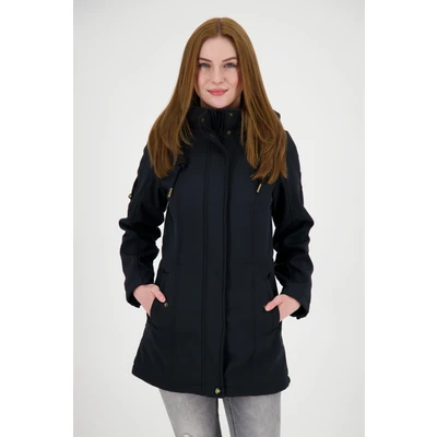 Abbildung von Ankerglut Damen Softshellmantel Kurzmantel mit Kapuze Gefüttert Übergangsjacke #ankergluthimmel Softshelljacke, Slate, 36