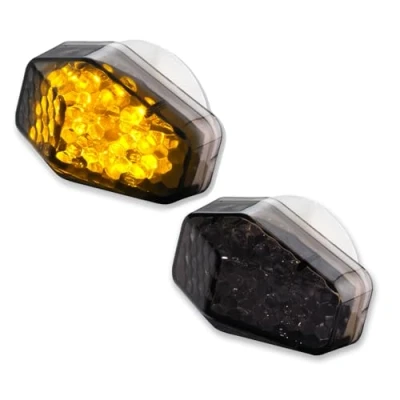 Abbildung von Germany Motorsports LED Motorrad Verkleidungsblinker Mini Blinker für Verkleidung e geprüft smoke rauchgrau getönt 12V (Passend Suzuki Modelle)