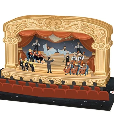 Abbildung von papercrush® Pop Up Karte Theater Besonderer Gutschein, Geldgeschenk für Theaterbesuch, Verpackung &amp; Einladung Musical, klassisches Konzert, Oper, Ballett Geburtstagskarte Theaterliebhaber