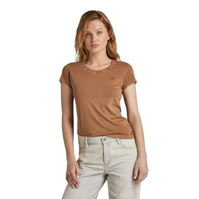 Abbildung von G Star RAW Damen Eyben Slim V Neck Top 2.0, Braun (Toasted Coconut gd D24533 B059 G414), XS
