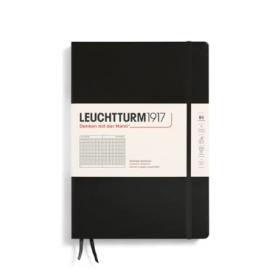 Abbildung von LEUCHTTURM1917 366186 Notizbuch Composition (B5), Hardcover, 219 nummerierte Seiten, Schwarz, Kariert