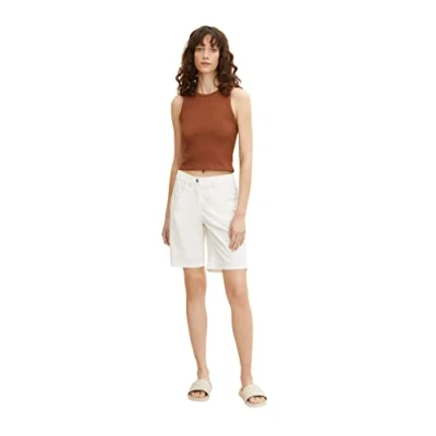 Abbildung von TOM TAILOR Damen Chino Bermuda Shorts 1031730, 10315 Whisper White, 34