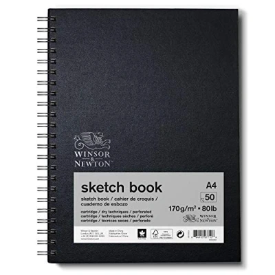 Abbildung von Winsor &amp; Newton 6673003 Skizzenbuch mit Spiralbindung 50 Blatt Skizzenpapier, 170g/m² mikroperforieten Blättern in DIN A4