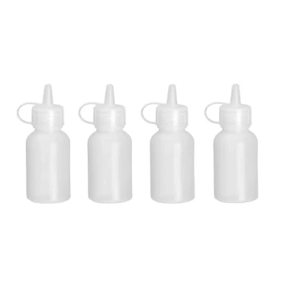 Abbildung von HENDI Mini Squeeze Flasche für Soßen, 4 Stück, Spenderflasche, Soßenspender, Soßenflasche, Quetschflasche, Kein Leck, Bottle Ketchup, Senf, Olivenöl, Polyethylen, 0,05L, ø35x(H)100mm