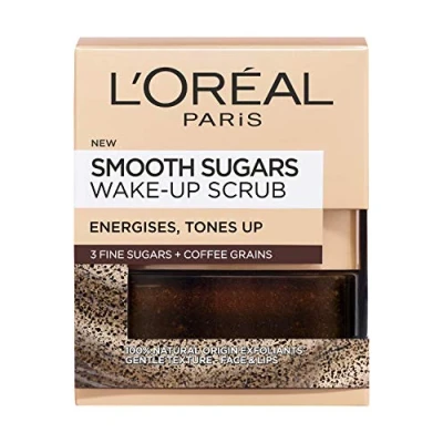 Abbildung von L&#039;Oreal Paris Smooth Sugars Wake Up Scrub Coffee, Peeling Für Gesicht Und Lippen Mit Kaffekörnern, 50 ml