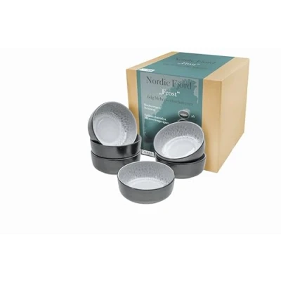 Abbildung von CreaTable, 21523, Serie Nordic Fjord, 6 teiliges Geschirrset, Müslischalen Set aus Steinzeug, spülmaschinen und mikrowellengeeignet, Qualitätsproduktion